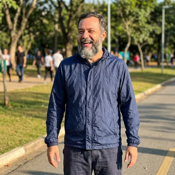 Man smiling outdoors
