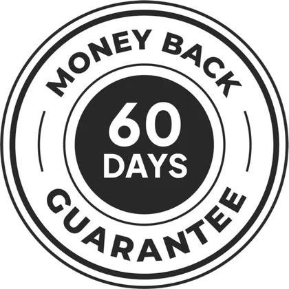 60-day money back guarantee seal