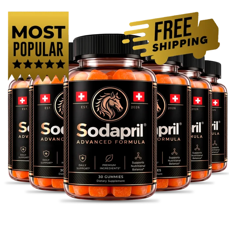 Sodapril men's vitality gummies, six bottle pack